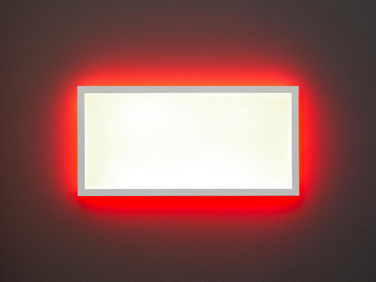 LED-DECKENLEUCHTE - dimmbar mit RGB-Hintergrundbeleuchtung und Fernbedienung für stimmungsvolle Beleuchtung, 60x30cm - Weiß, Kunststoff (66.5/34.5/10cm) - Northpoint