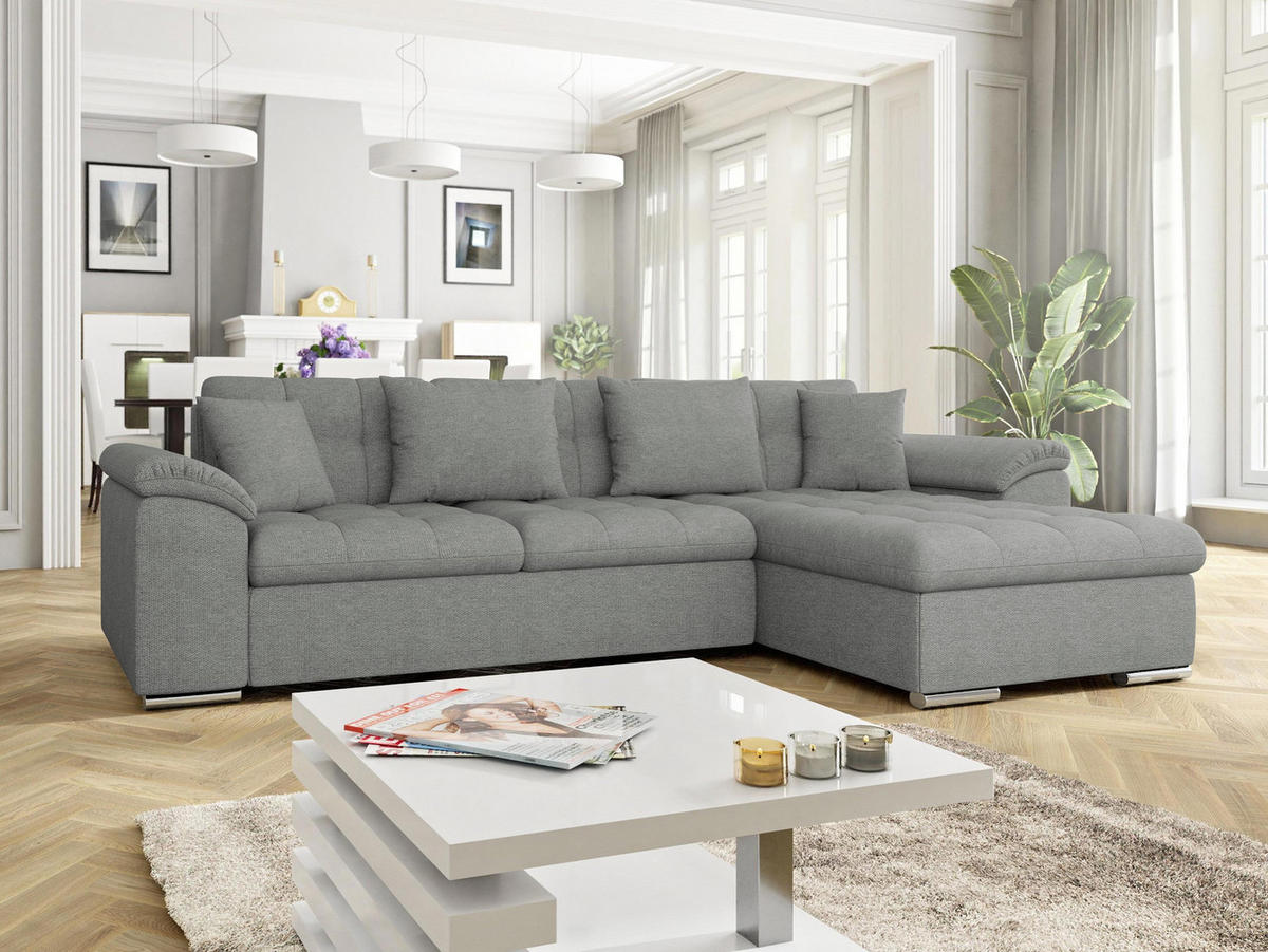 ECKSOFA Diana, Seite: Rechts - Alufarben, Holz/Textil (280/160cm) - MIRJAN24