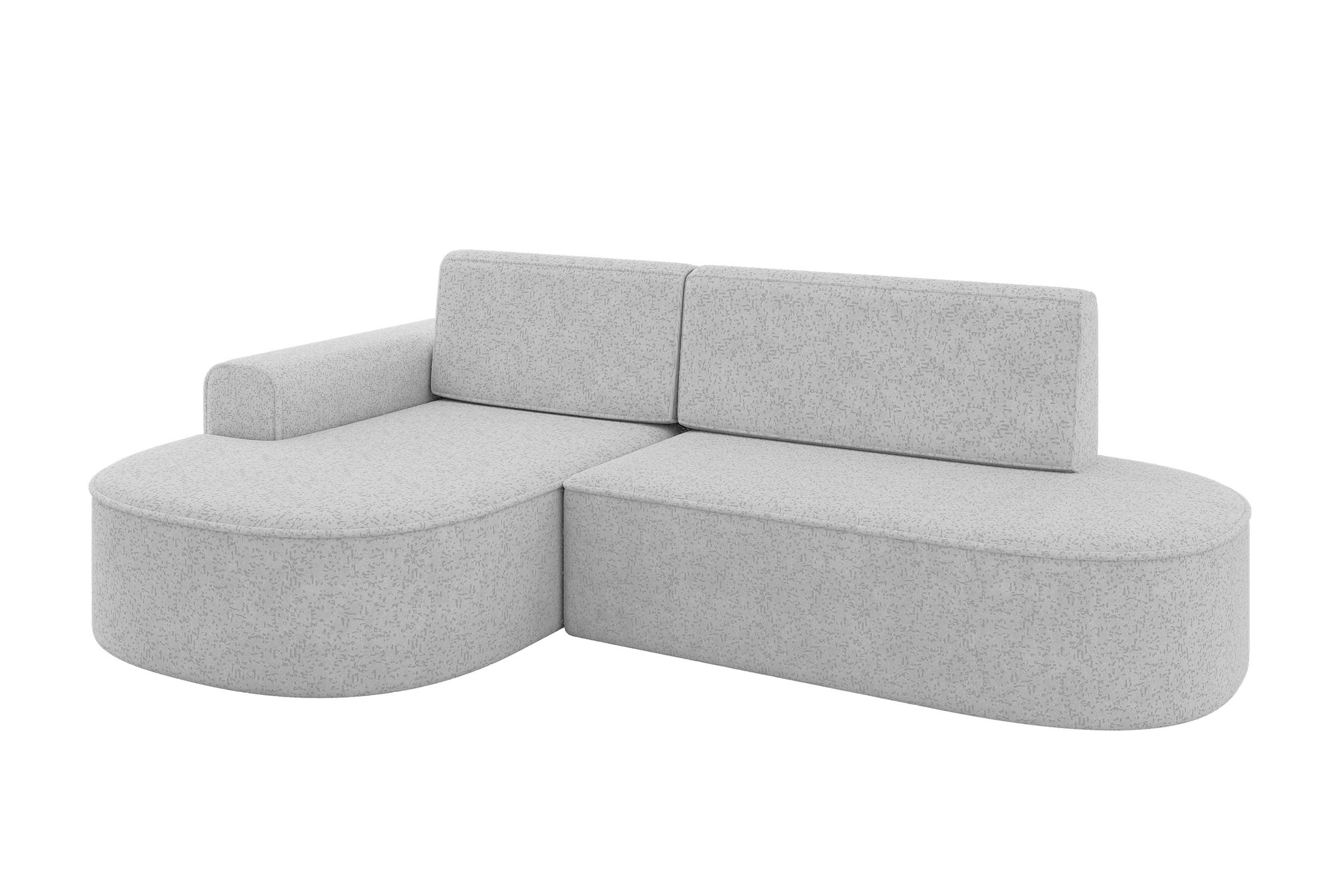 ECKSOFA mit Schlaffunktion und Bettkasten Ottomane Links MARI-L1-S - 283x167x73 cm Grau Tissu - Schwarz/Grau, Holzwerkstoff/Kunststoff (283/167cm) - ALTDECOR