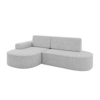 ECKSOFA mit Schlaffunktion und Bettkasten Ottomane Links MARI-L1-S - 283x167x73 cm Grau Tissu - Schwarz/Grau, Holzwerkstoff/Kunststoff (283/167cm) - ALTDECOR