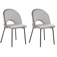 JÍDELNÍ ŽIDLE sada 2 ks Sametová látka Šedá Covelo - šedá, kov/textil (46/83/53cm) - Beliani