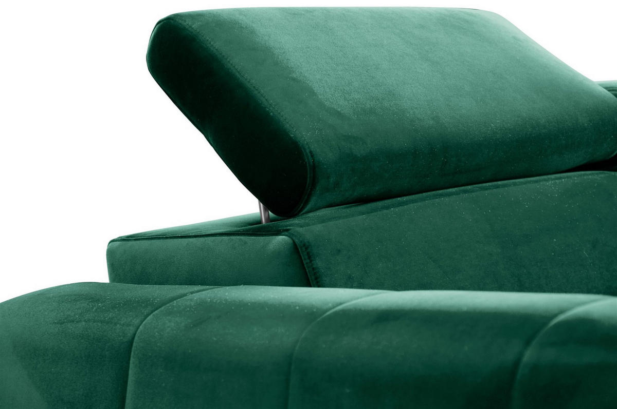 ECKSOFA Agnesa Xs In Salvador - Dunkelgrün, Holzwerkstoff/Textil (260/200cm) - Fun Möbel