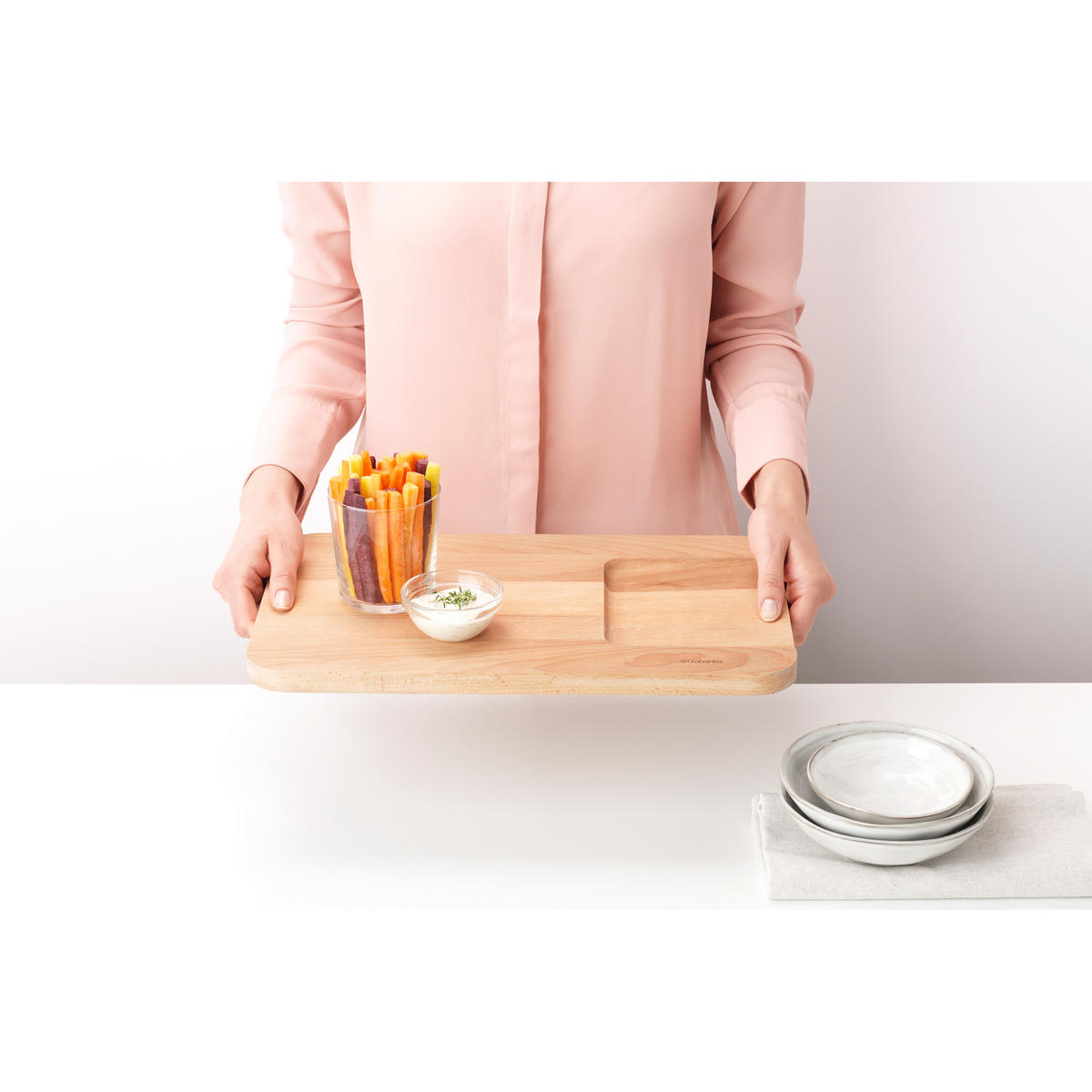 SCHNEIDEBRETT Profile für Gemüse, Wood - Braun, Holz (41.3/27cm) - Brabantia