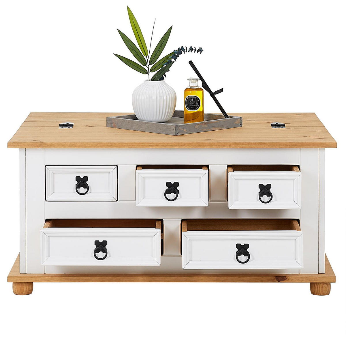 TRUHENTISCH TEQUILA - Weiß/Braun, Holz (72/92/44cm) - IDIMEX