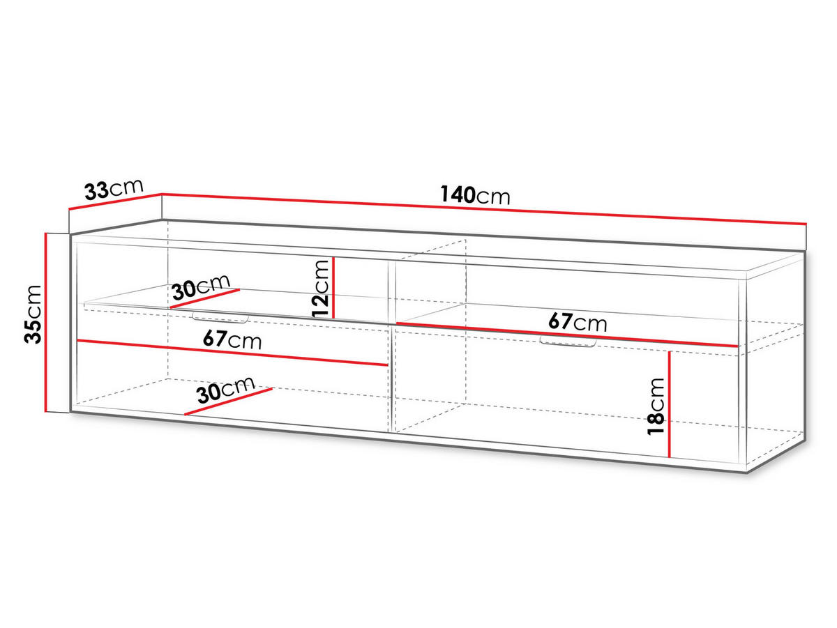 TV-LOWBOARD Queen 140 - Kaschmir/Goldfarben, Holzwerkstoff/Metall (140/35/33cm) - MIRJAN24