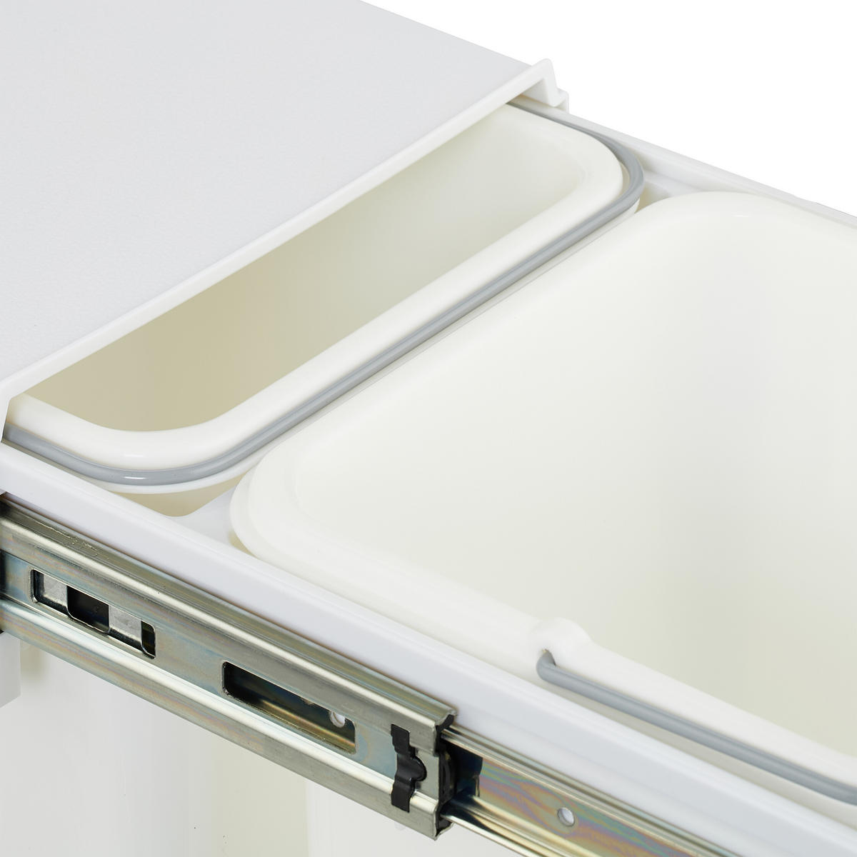 EINBAUMÜLLEIMER - Weiß, Kunststoff/Metall (25/35.5/47cm) - Relaxdays