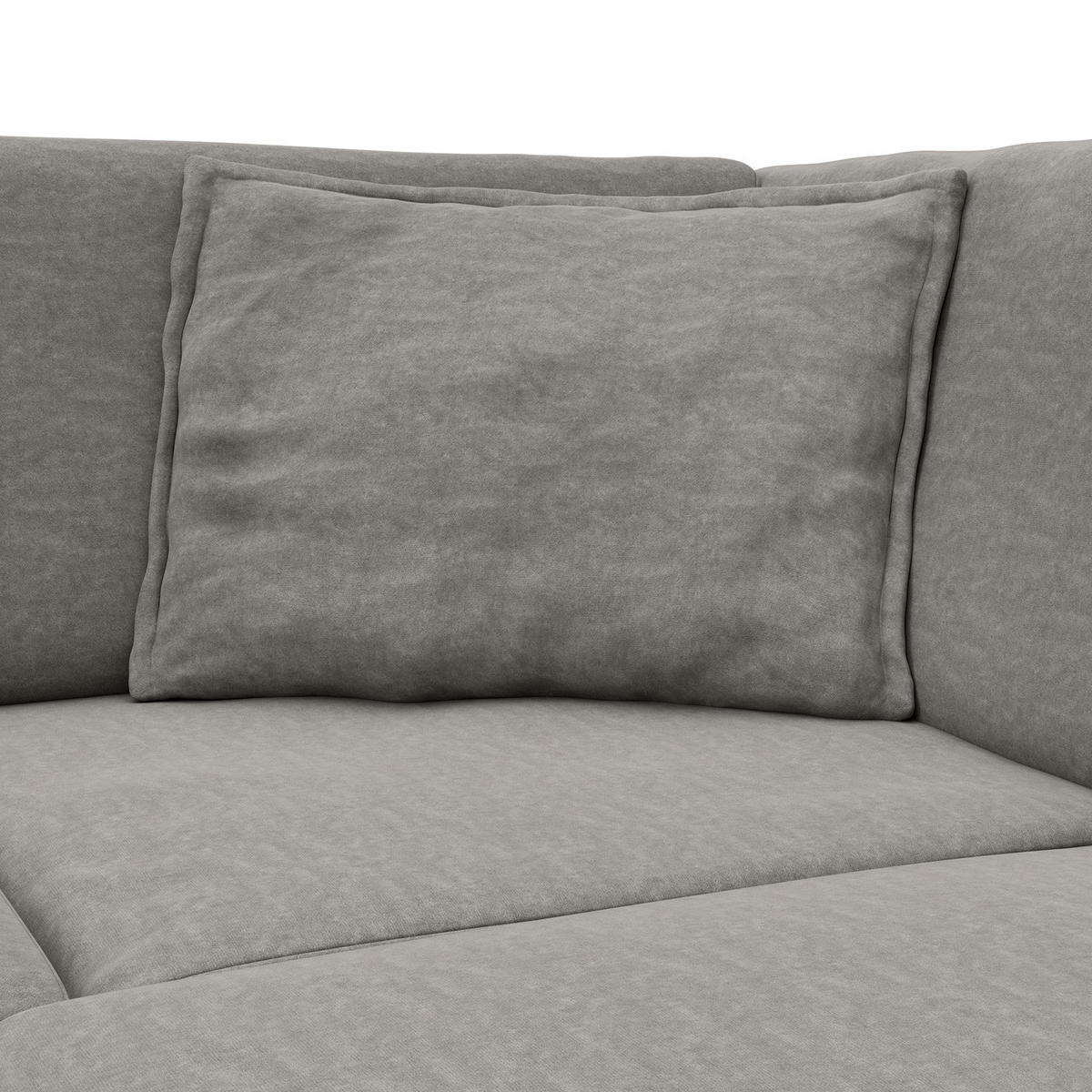 ECKSOFA mit Ottomane - Schwarz/Grau, Kunststoff/Textil (328/272cm) - home24