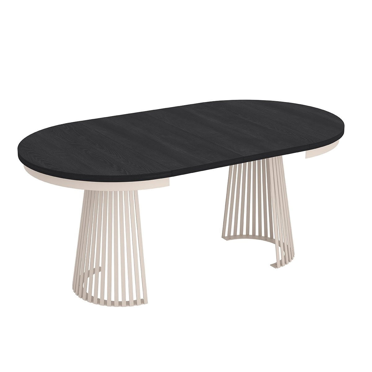 ESSTISCH TRAVIS Ausziehbar 100 - 180 / 100 x 76,6 cm - Kaschmir/Schwarz, Holz (100/100/76.6cm) - MASSENO