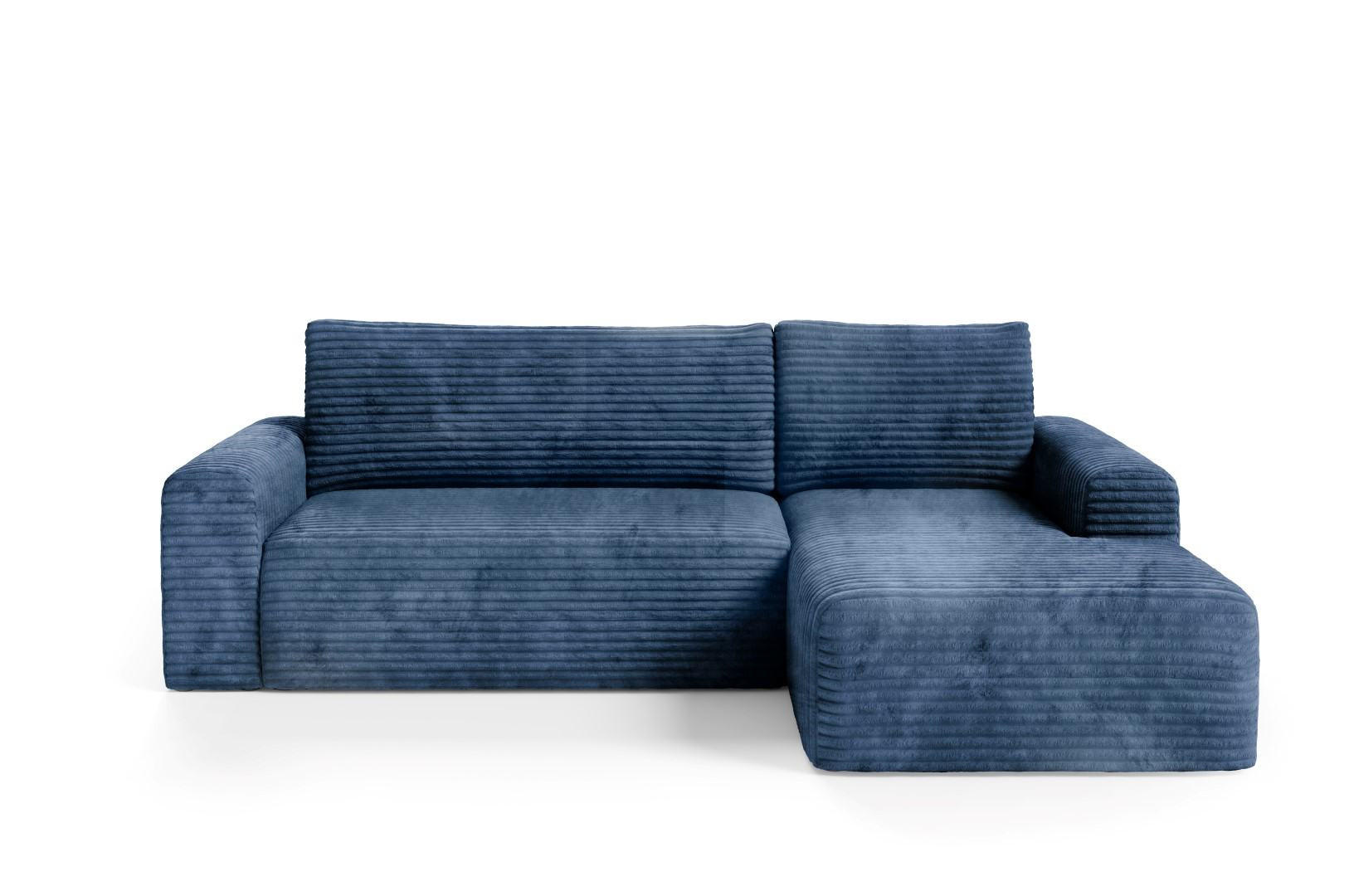 ECKSOFA mit Schlaffunktion Blau - Dunkelblau, Textil (268/163cm) - Furnisell