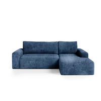ECKSOFA mit Schlaffunktion Blau - Dunkelblau, Textil (268/163cm) - Furnisell