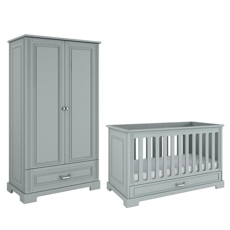 POKOJ PRO MIMINKO 2DÍLNÝ Grey - šedá, kompozitní dřevo (152/92/83cm) - Petits-meubles