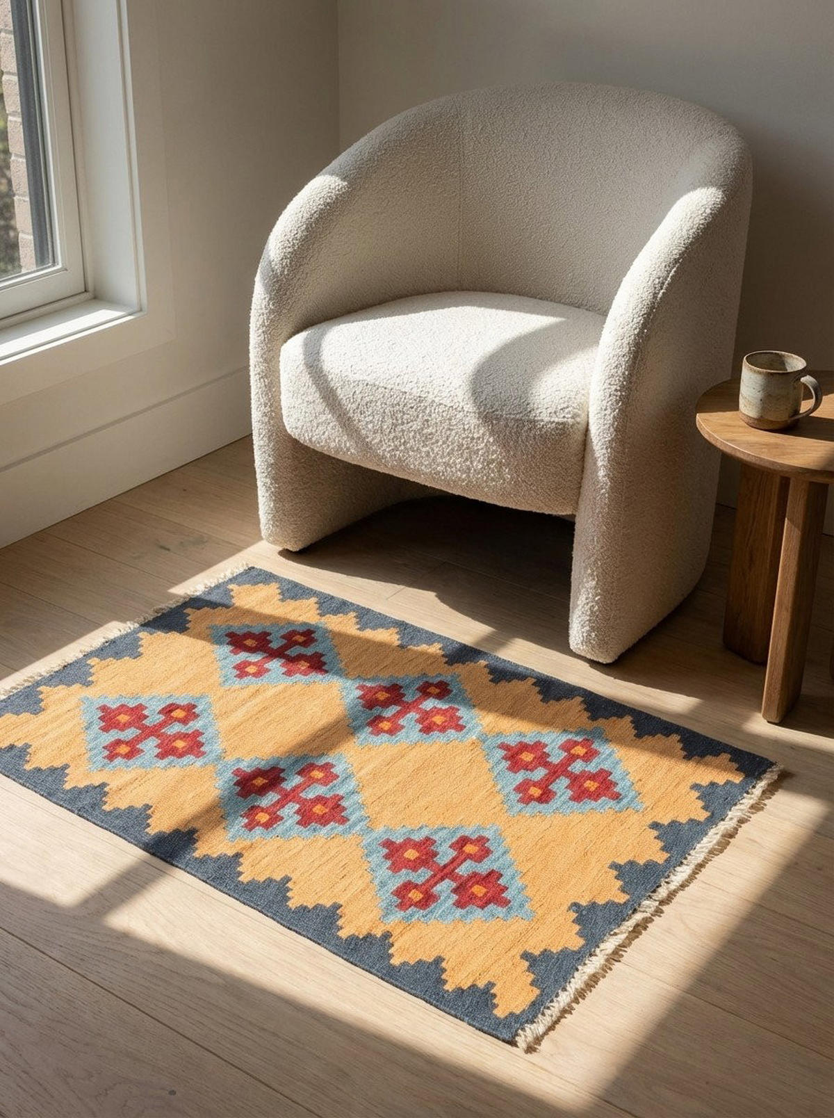 HANDWEBTEPPICH Kelim Gashgai Gelb 97/60 cm Schurwolle - Gelb, Textil (60/97cm) - Looma