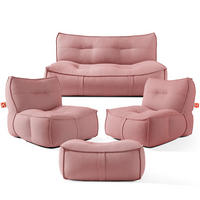 GARTENLOUNGE-SET LOVIA, Möbel-Set, Rot/Weiß - Rot, Textil - KONSIMO®