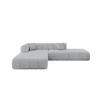 ECKSOFA Ottomane Links BILA-L 289x176x71 Grau Cord - Schwarz/Alufarben, Holzwerkstoff/Kunststoff (176/289cm) - ALTDECOR