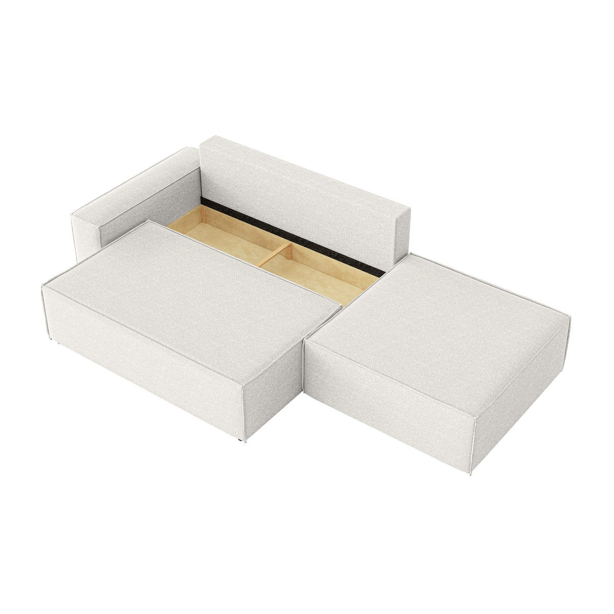 SCHLAFSOFA Lummo Si mit Schlaffunktion, Cremeweiß - Weiß, Textil (263/70/100cm) - Fedve