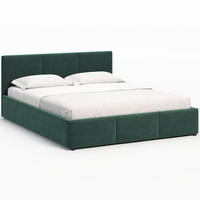 POLSTERBETT 140×200 mit Bettkasten und Lattenrost Nela HLR-57 Flaschengrün Velours - Dunkelgrün, Holz/Textil (140/200cm) - Jana