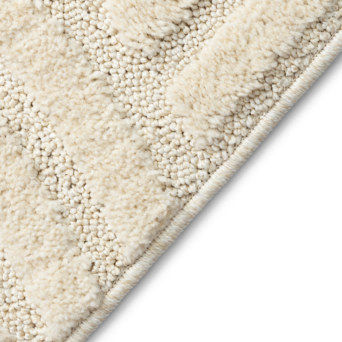 KURZFLORTEPPICH LINEA creme Wellenmuster 3D-Struktur 200/300 cm - Creme, Textil (200/300cm) - Tapiso