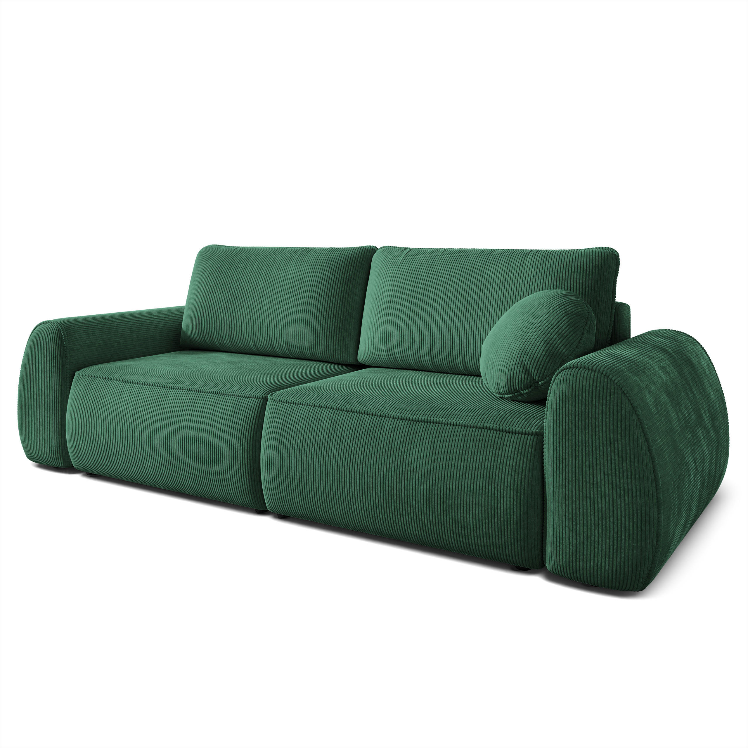 BETTSOFA ZEFEO Grün Kordstoff mit Schlaffunktion - Grün, Textil (264/96/106cm) - MASSENO