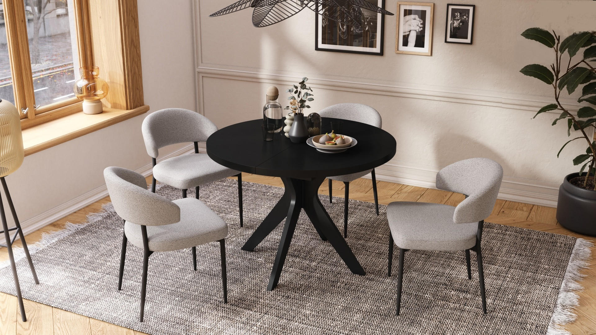 designimpex ESSTISCH Schwarz