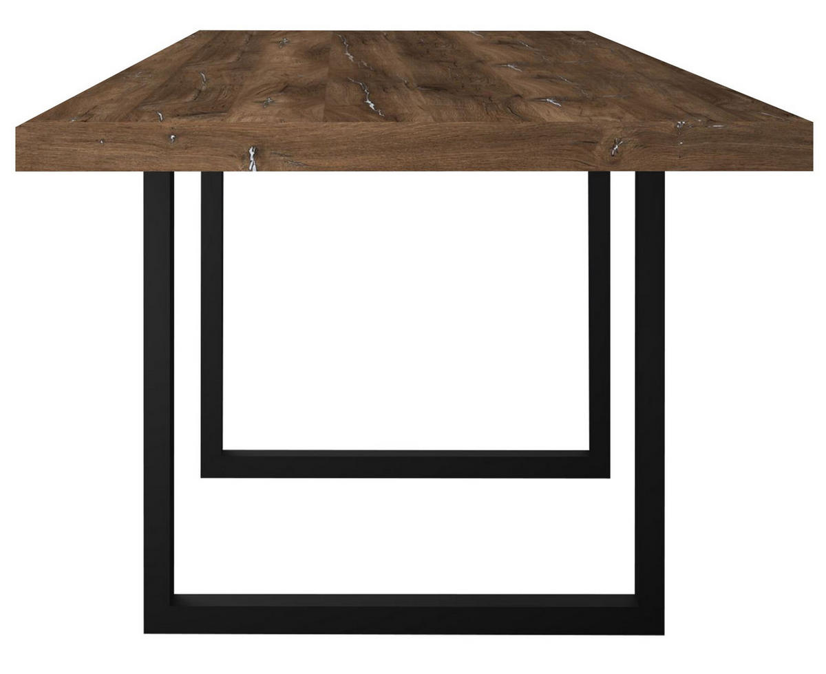 ESSTISCH Elgin 3 175x80x100 Metall+Holzwerkstoff Schwarz/Zinneiche - Mooreichefarben/Schwarz, Holzwerkstoff (175/100/80cm) - 58aufmkessel