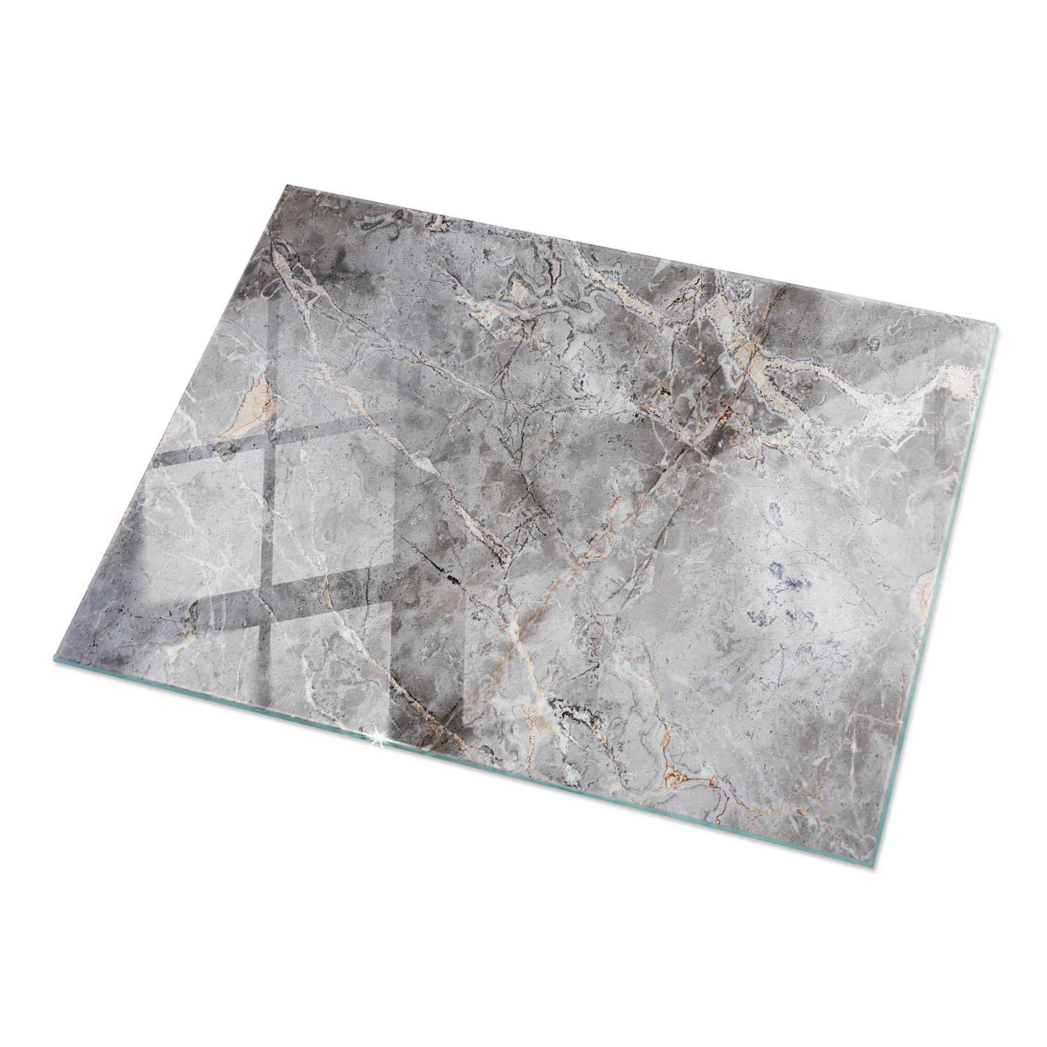 TISCHPLATTE 120x80 cm Naturmarmor Optik - Dunkelgrau, Glas (0.4/120/80cm) - TULUP