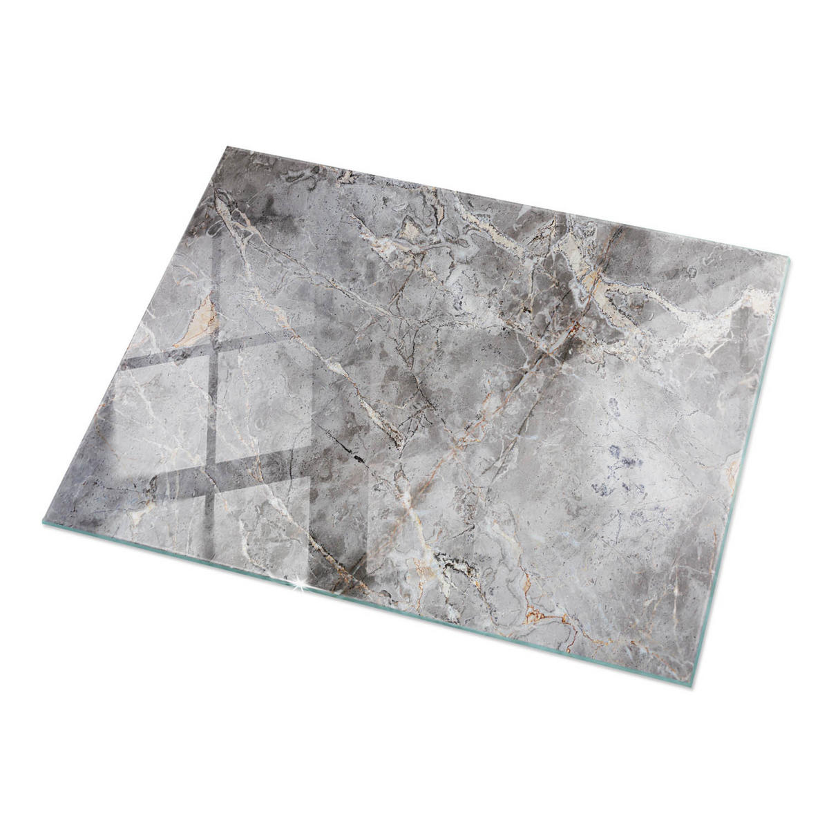 TISCHPLATTE 120x80 cm Naturmarmor Optik - Dunkelgrau, Glas (0.4/120/80cm) - TULUP