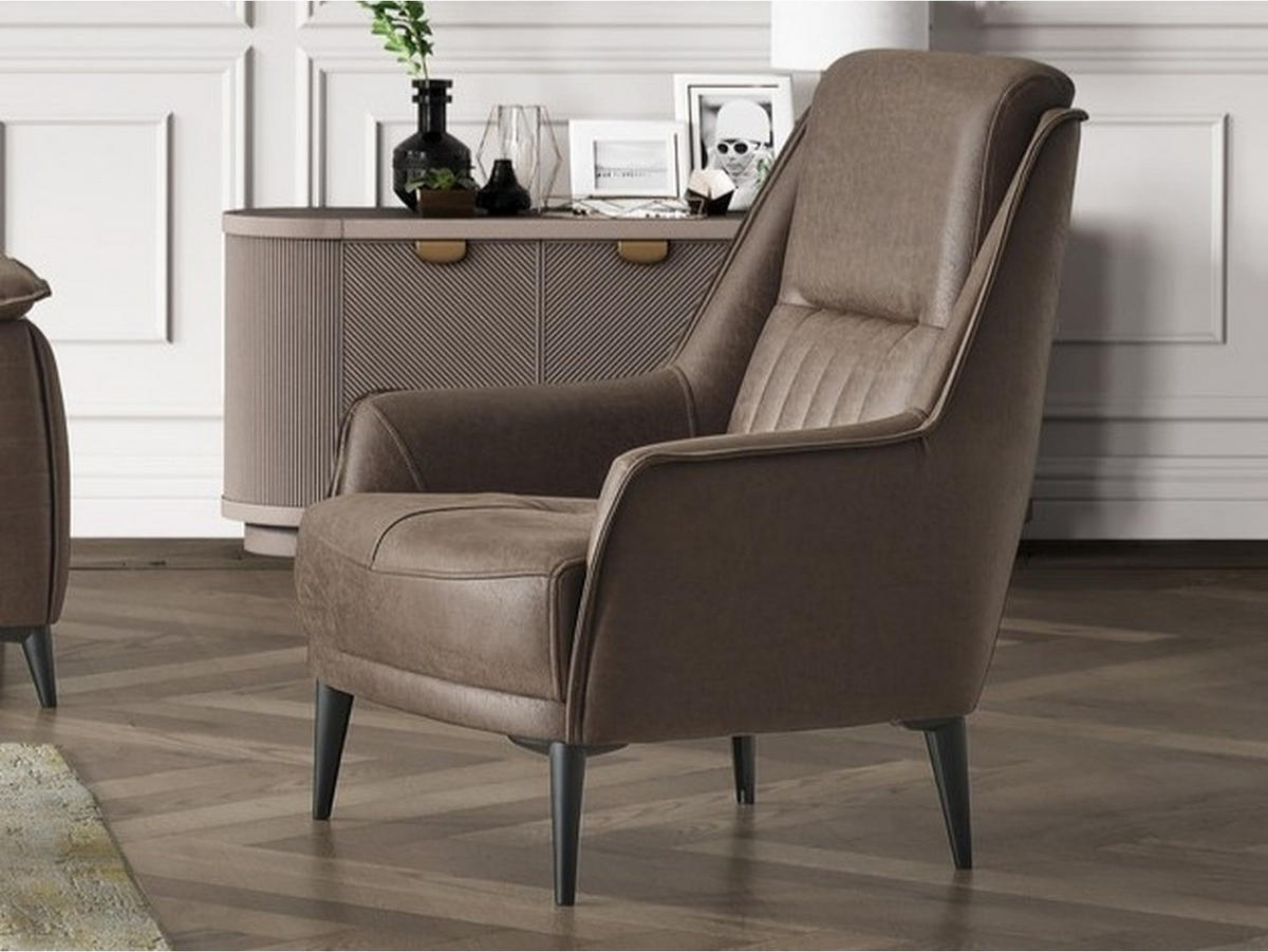 SITZGARNITUR Regina, Braun Stellvariante 3+3+1 - Braun, Holzwerkstoff/Kunststoff (243/85/95cm)