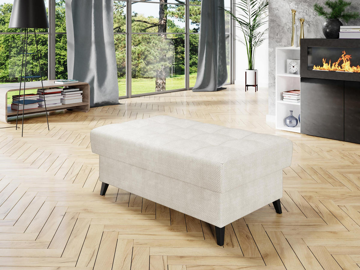 POLSTERHOCKER Nord - Schwarz/Cappuccino, Holz/Textil (106/44/67cm) - MIRJAN24