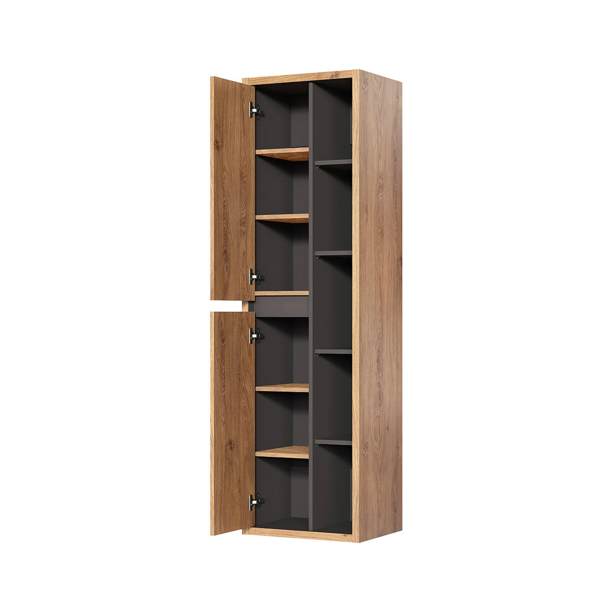 HÄNGESÄULE Rigel Holz und Anthrazit - Braun, Holzwerkstoff (50/170/33cm) - Petits-meubles