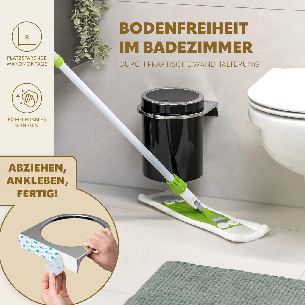 Thumbnail - bremermann Kosmetikeimer, Schwarz, Kunststoff, 19x24.5x19 cm, Badaccessoires, Waschplatzzubehör, Kosmetik- & Abfalleimer