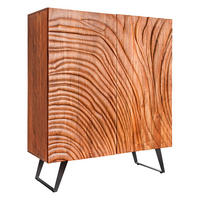 HIGHBOARD FLUI Akazie Braun 120cm - Schwarz/Braun, Holz/Metall (100/120/38cm) - riess-ambiente