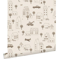 TAPETE Fahrzeuge 50 x 900 cm - Beige, Papier (50/0.1cm) - ESTAhome