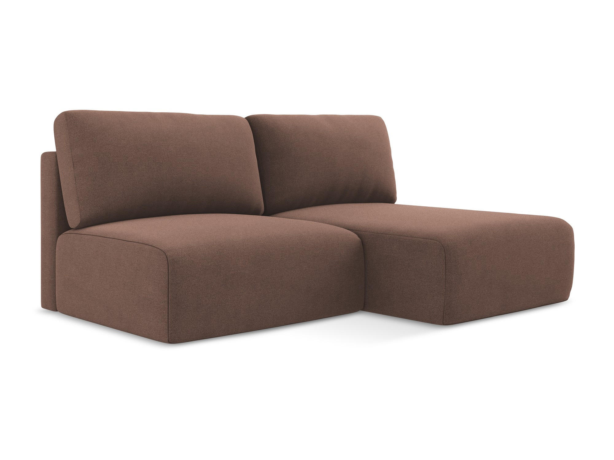 ECKSOFA mit Schlaffunktion rechts Strukturstoff Stoff Pink - Pink/Hellrosa, Kunststoff/Textil (210/149cm) - Makamii
