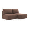 ECKSOFA mit Schlaffunktion rechts Strukturstoff Stoff Pink - Pink/Hellrosa, Kunststoff/Textil (210/149cm) - Makamii