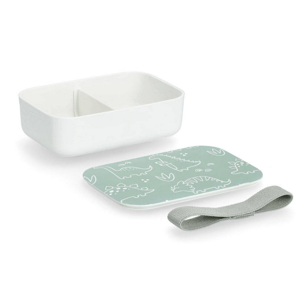 LUNCHBOX Dino 19/12,5/6,5 cm - Weiß, Kunststoff (12.5/6/19cm)