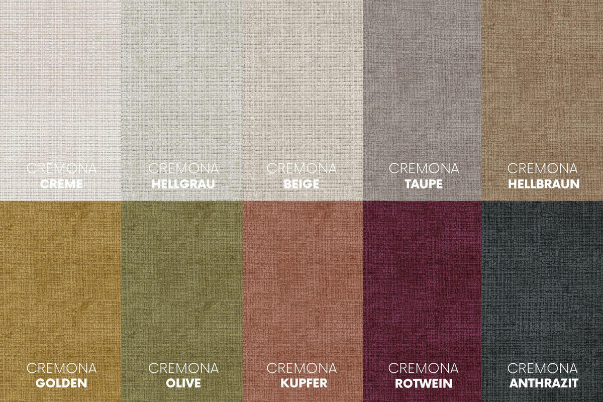 HOCKER, Sitzhocker, Chenille-Stoff Cremona, Taupe, GRETA - Taupe, Holz (91/40/89cm) - Kaiser Möbel