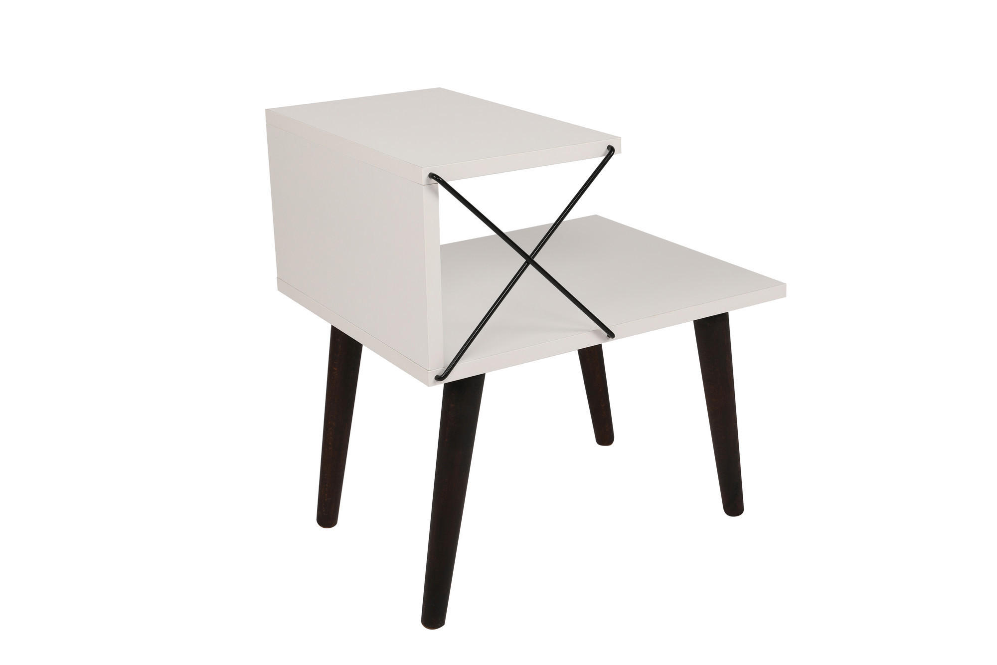 NACHTTISCH cross weiss - Weiß, Holz (40/55/50cm) - Habitat Garten