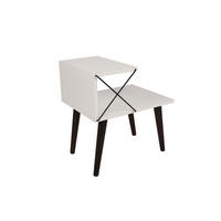 NACHTTISCH cross weiss - Weiß, Holz (40/55/50cm) - Habitat Garten