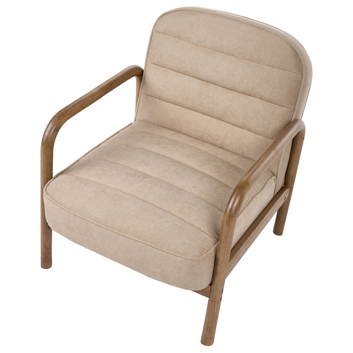 SESSEL Stoff Beige Agger - Beige/Braun, Textil (67/78/81cm) - Beliani