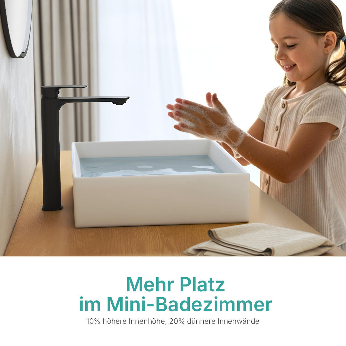 WASCHBECKEN Keramik Weiß 51 / 37 / 11 cm - Weiß, Keramik (37/11/51cm) - EMKE