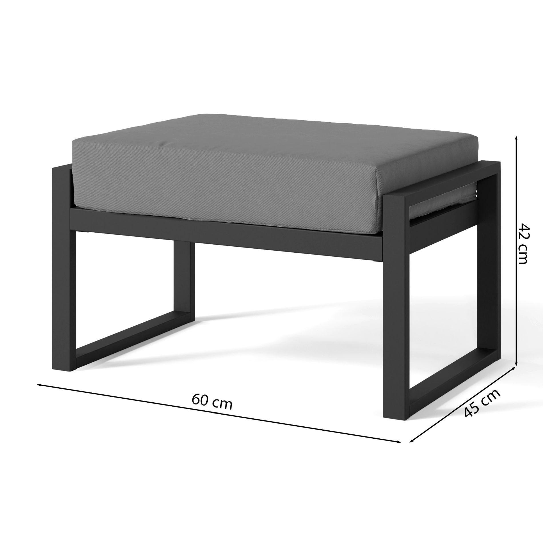 GARTENHOCKER Dywilly Grau mit wasserabweisendem Stoff - Grau, Textil (60/42/45cm) - Selsey