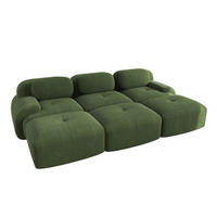 ECKSOFA modular rahmenlos aus Cordstoff Green - Grün, Kunststoff (178/75/298cm) - Meubliv