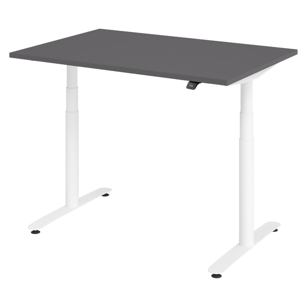 SCHREIBTISCH elektrisch Bluetooth & App XDLR 120/80/72 cm in Graphitfarben/Weiß - Graphitfarben/Weiß, Holzwerkstoff (120/80/72cm) - bümö