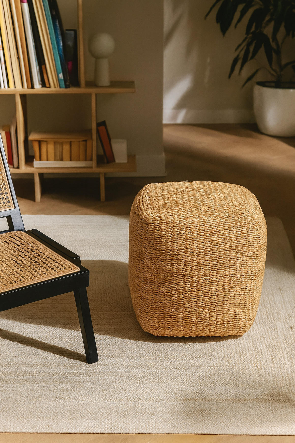 POUF Jute Braun - Braun, Textil (40/40/40cm) - Nordlys