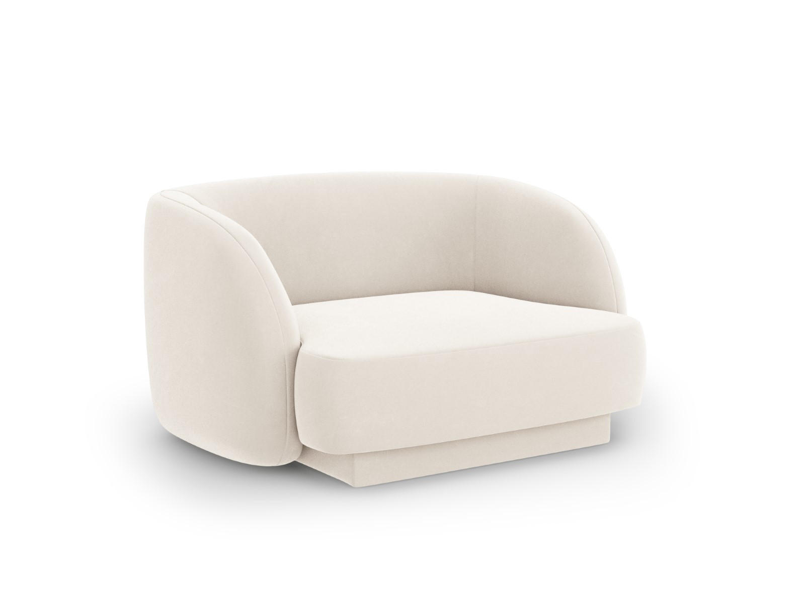 SESSEL Miley aus Samt leichtes beige - Beige, Textil (90/70/103cm) - Micadoni