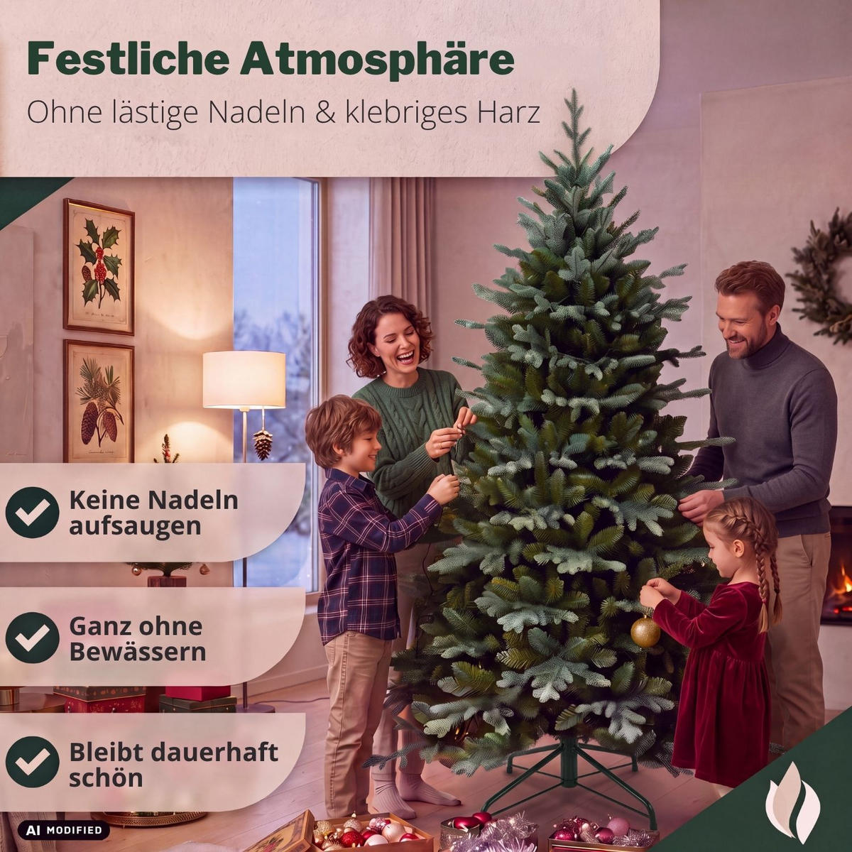 KÜNSTLICHER WEIHNACHTSBAUM OREGON mit Metallständer Höhe 150 cm - Grün, Kunststoff (92/150/92cm) - pink garten