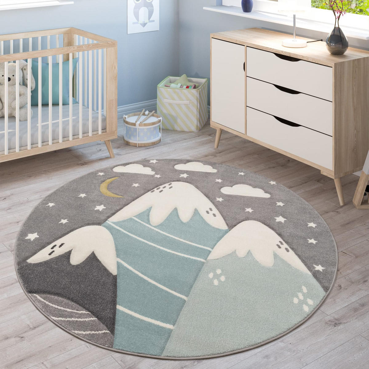 KINDERTEPPICH 200/200 cm Cosmo 707 - Hellblau, Kunststoff (200/200cm) - Paco Home