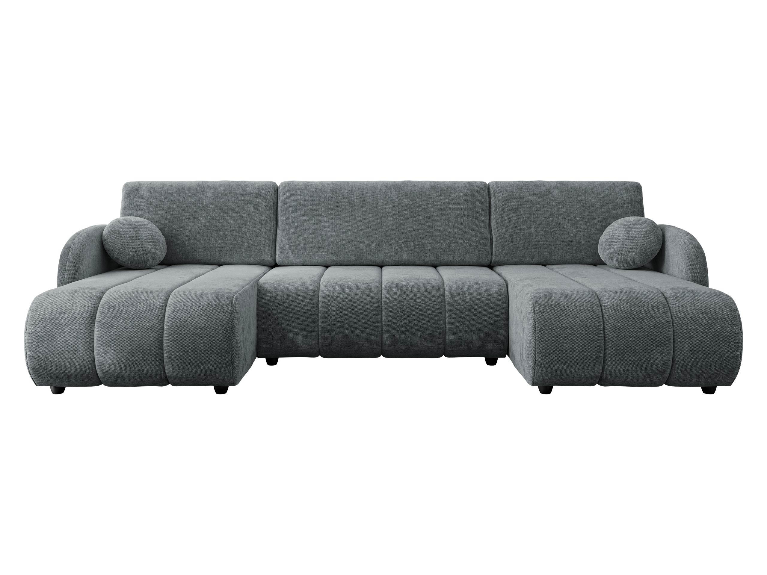 WOHNLANDSCHAFT Zara LC2rLC - Schwarz/Grau, Holz/Kunststoff (318/88/160cm) - MIRJAN24
