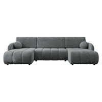 WOHNLANDSCHAFT Zara LC2rLC - Schwarz/Grau, Holz/Kunststoff (318/88/160cm) - MIRJAN24
