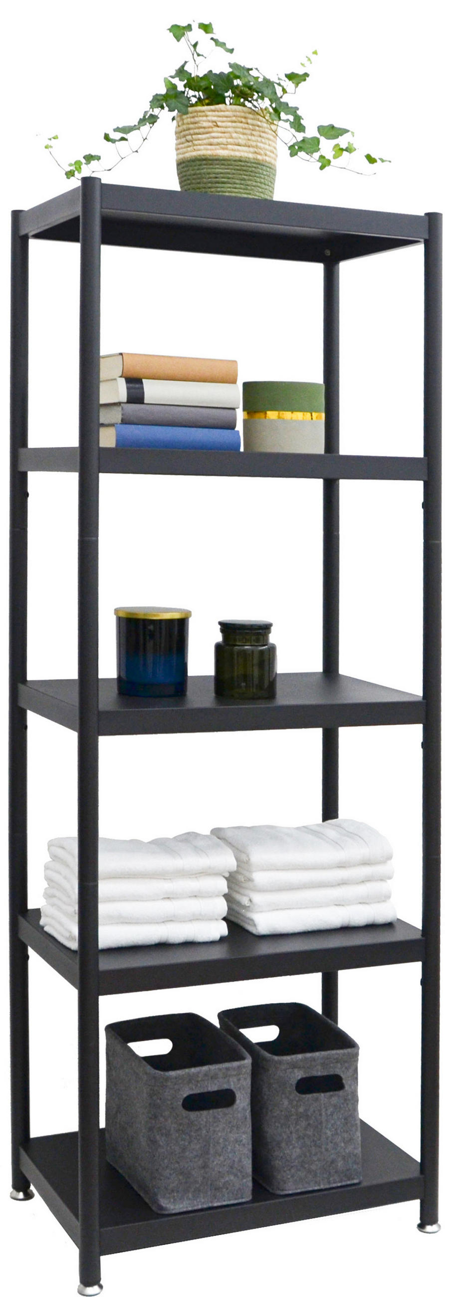 shelfr Metallregal Schwarz 41x170x61 cm